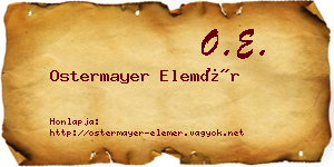 Ostermayer Elemér névjegykártya